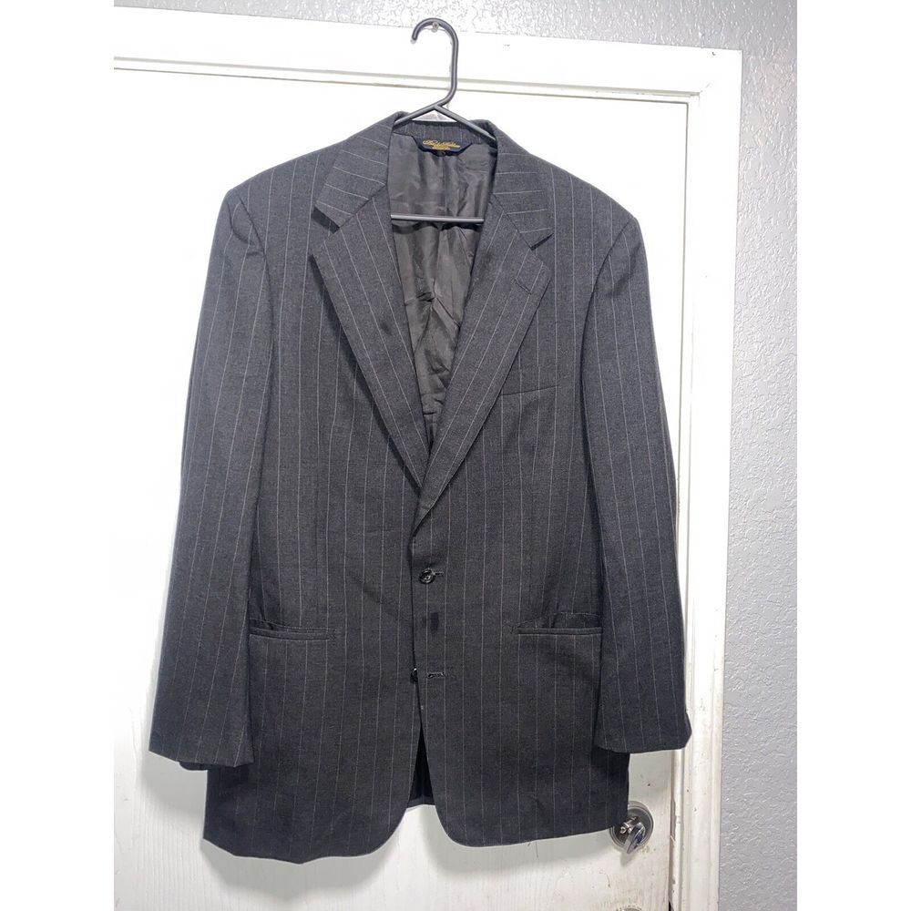 BROOKS BROTHERS Striped 100% SPORT COAT‎ sz 39L blazer suit jacket Black